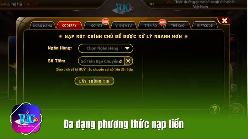 Đa Dạng Phương Thức Nạp Tiền